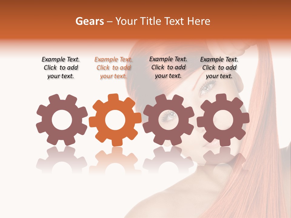 White Attractive Hairstyle PowerPoint Template