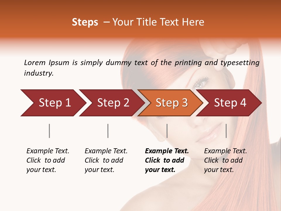 White Attractive Hairstyle PowerPoint Template