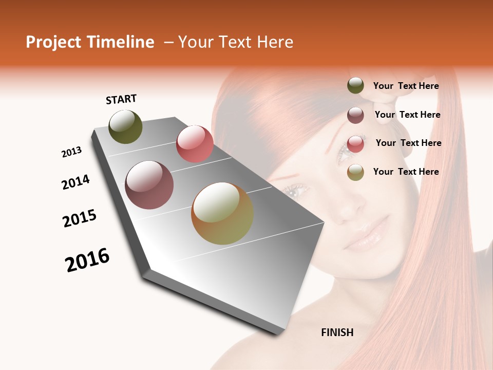 White Attractive Hairstyle PowerPoint Template