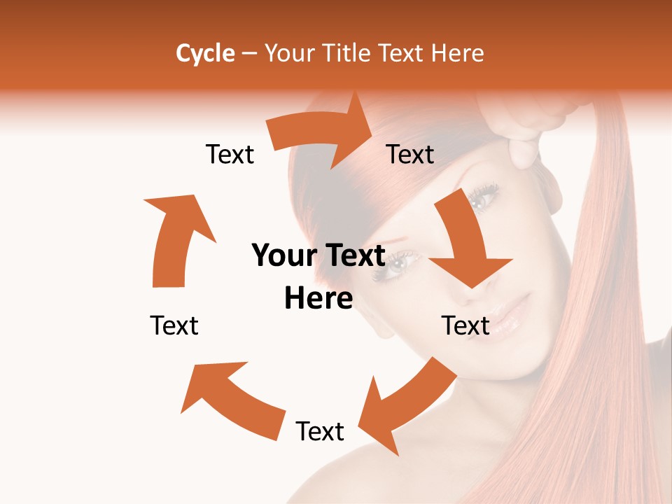 White Attractive Hairstyle PowerPoint Template