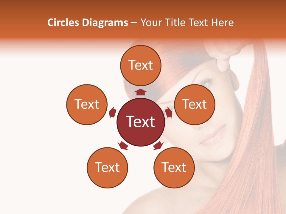 White Attractive Hairstyle PowerPoint Template