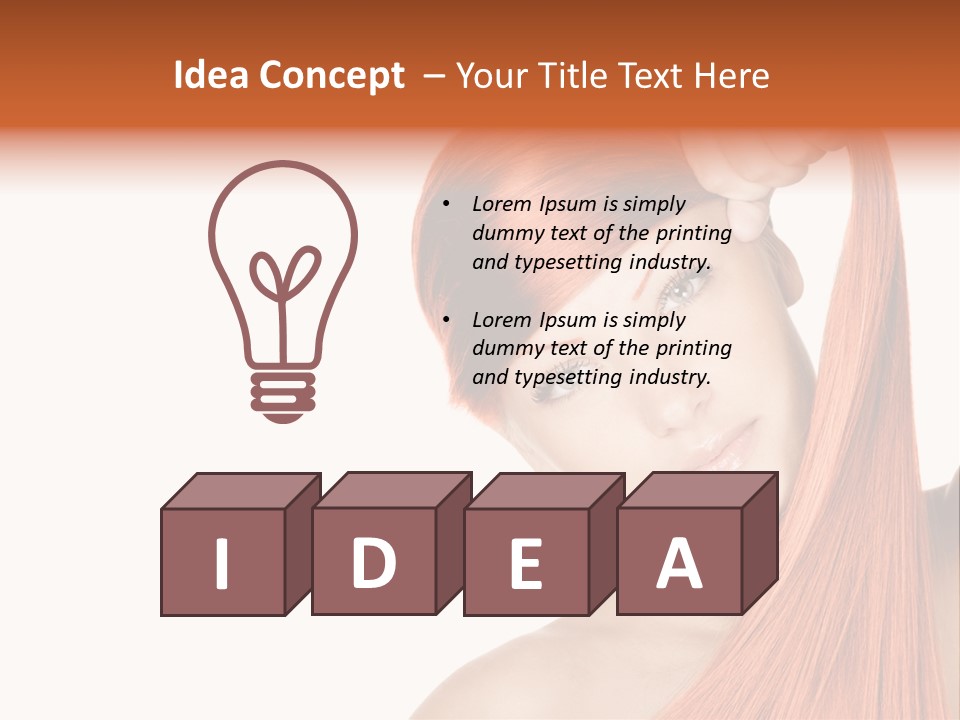 White Attractive Hairstyle PowerPoint Template