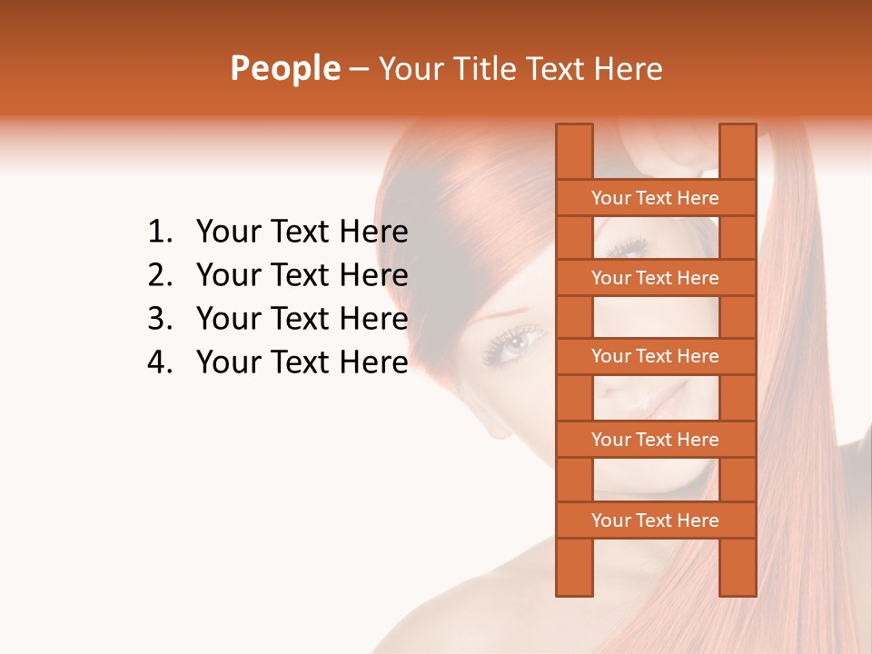 White Attractive Hairstyle PowerPoint Template