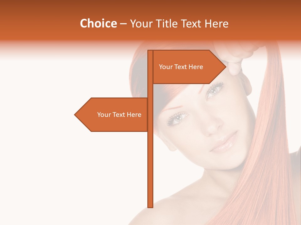 White Attractive Hairstyle PowerPoint Template