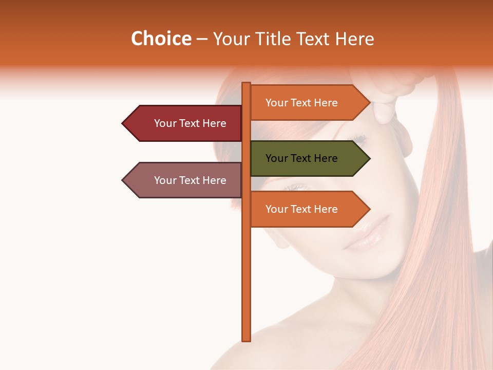 White Attractive Hairstyle PowerPoint Template