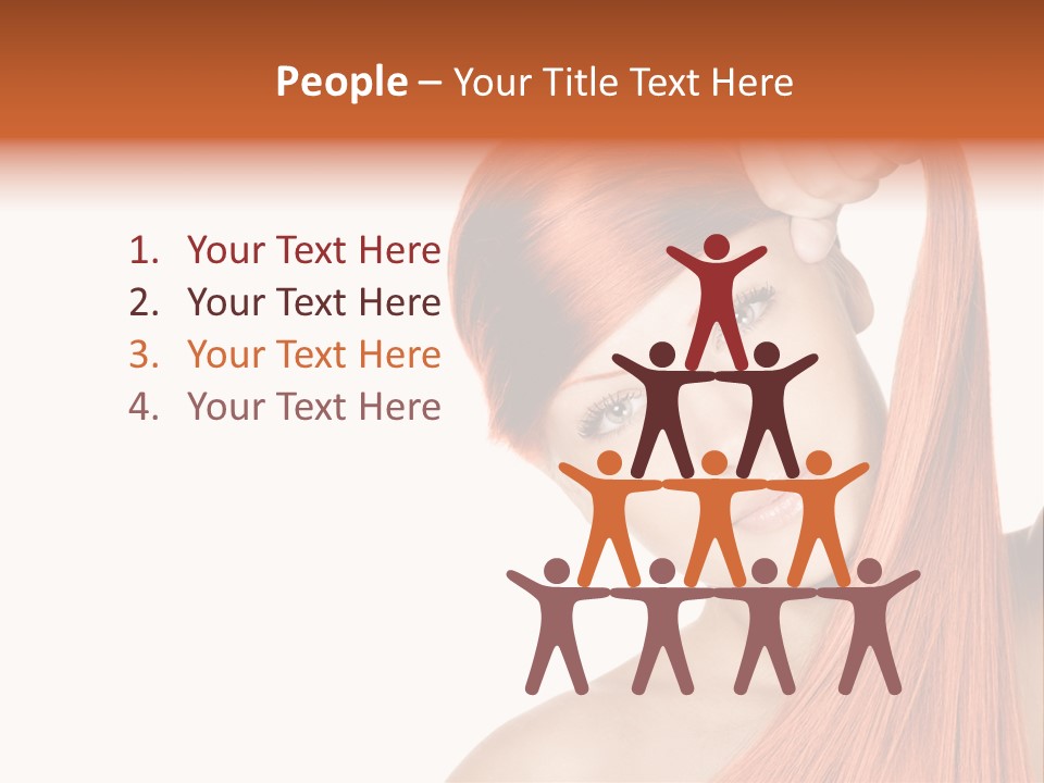 White Attractive Hairstyle PowerPoint Template