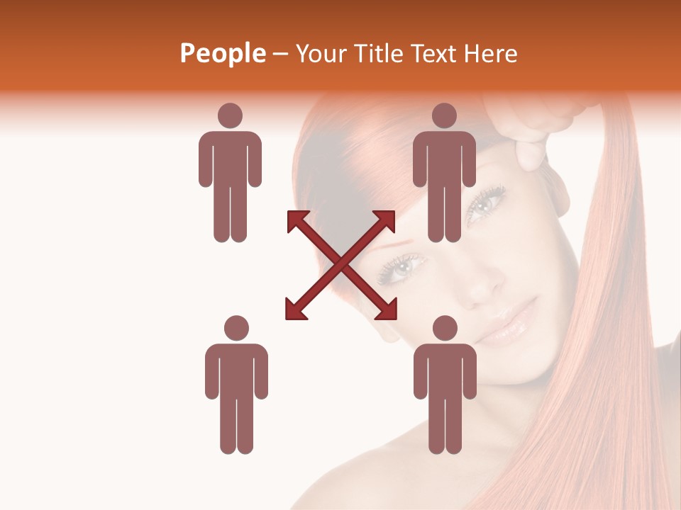 White Attractive Hairstyle PowerPoint Template