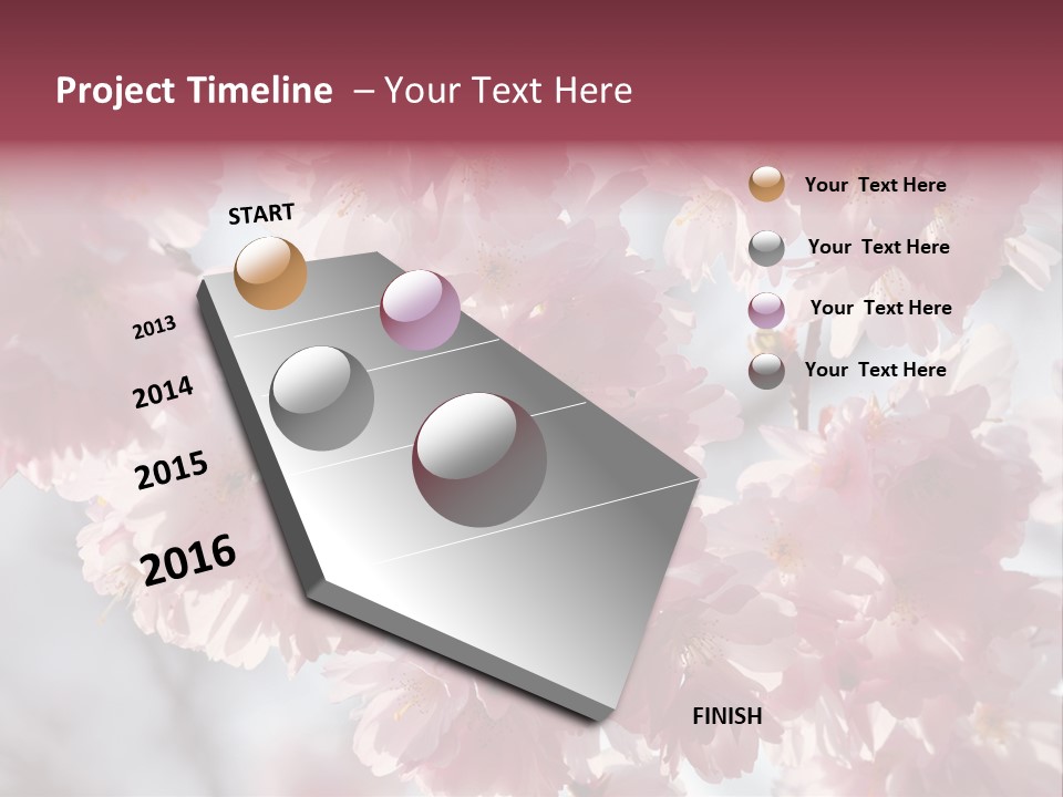 New Life Sunlight Sakura PowerPoint Template