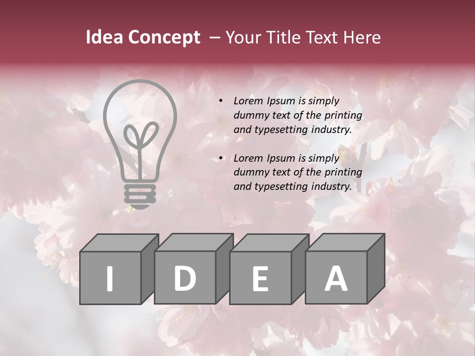 New Life Sunlight Sakura PowerPoint Template