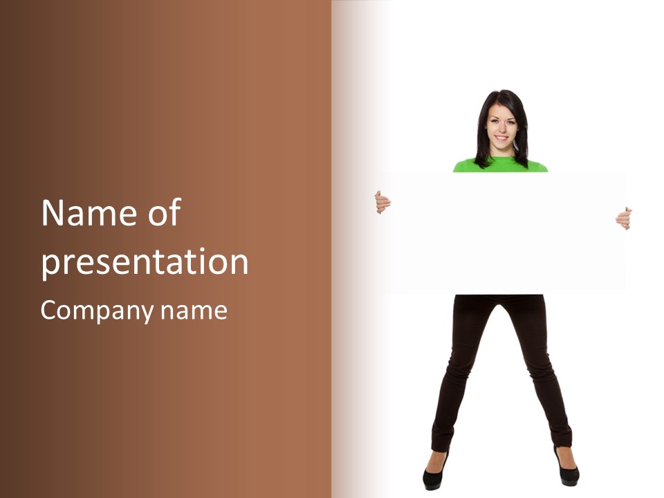 Advertising Hand Female PowerPoint Template