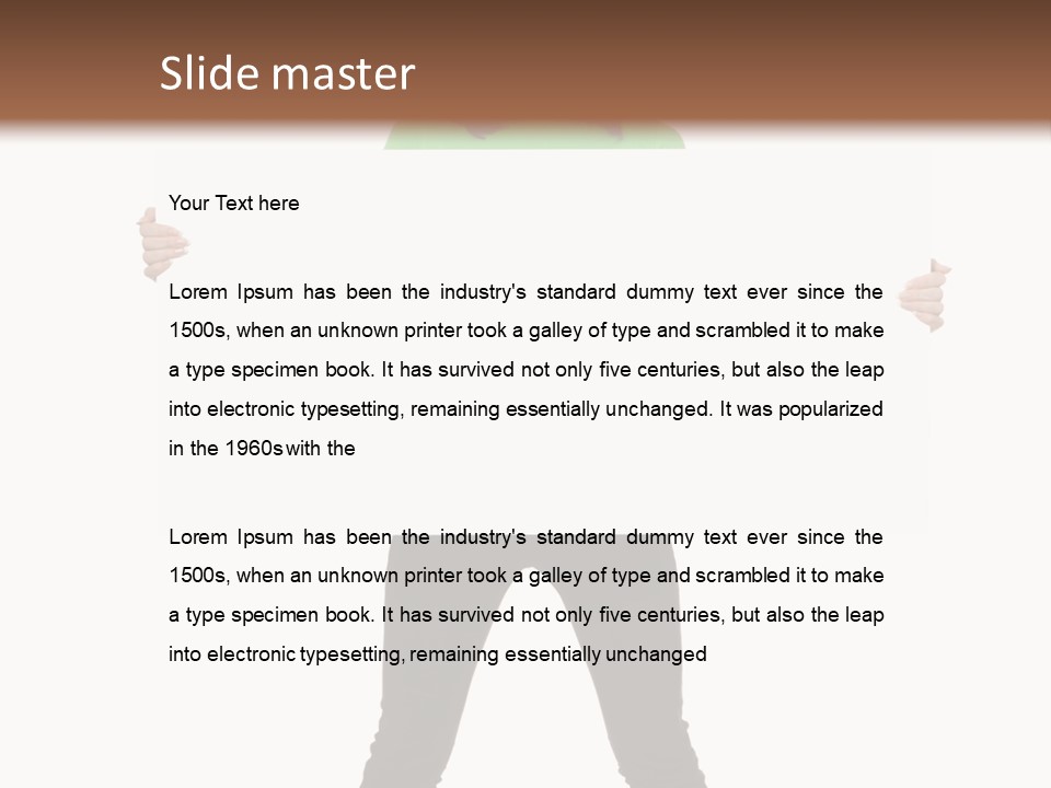 Advertising Hand Female PowerPoint Template