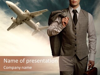 Arrival Handsome Passenger PowerPoint Template