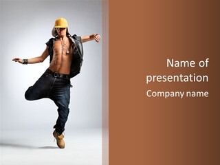 Moving Elegance Breakdancer PowerPoint Template