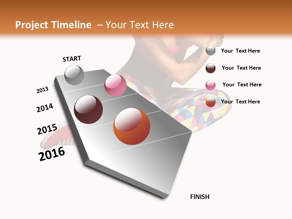 Dancer Exercise Fly PowerPoint Template