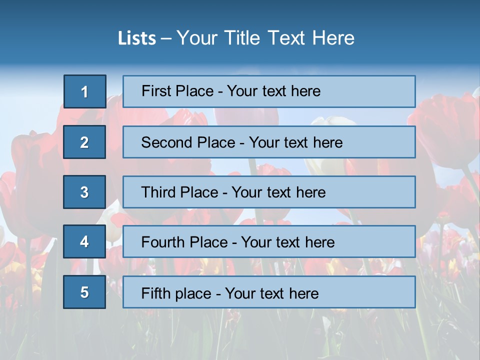Beauty Of Nature Background Tulip PowerPoint Template