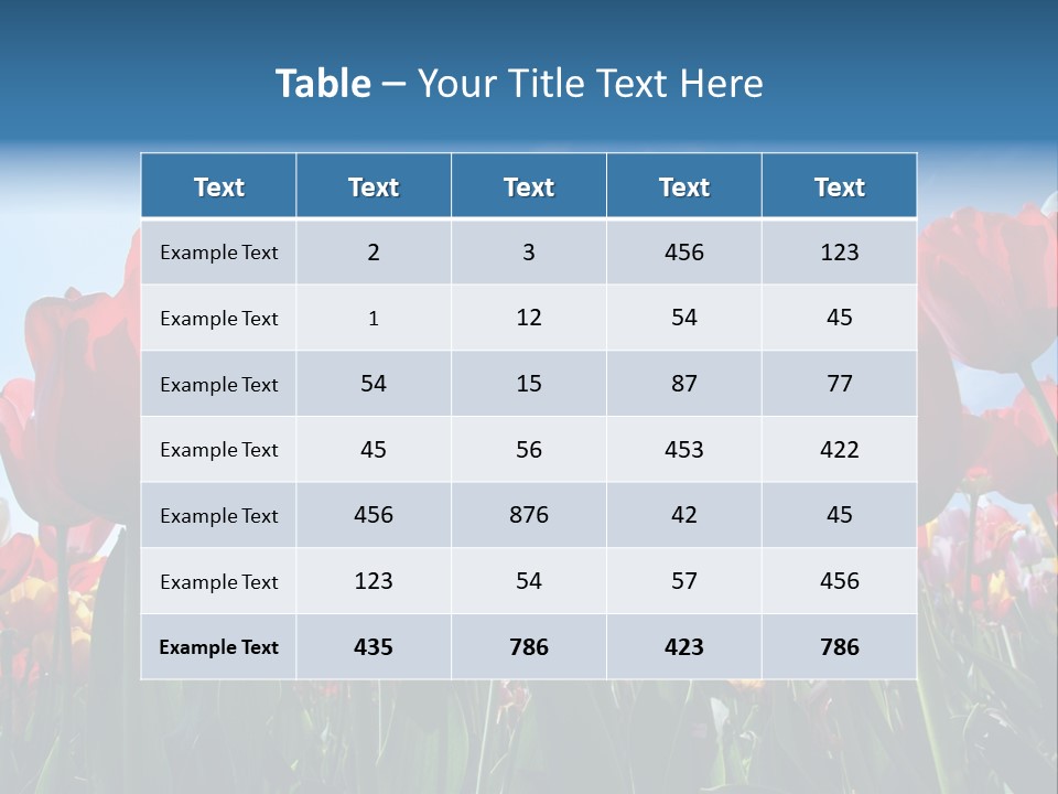 Beauty Of Nature Background Tulip PowerPoint Template