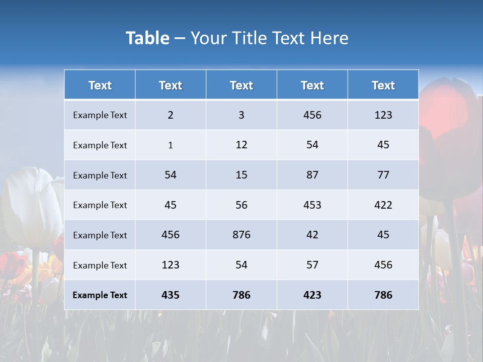 Tulip Yellow Multi Colored PowerPoint Template