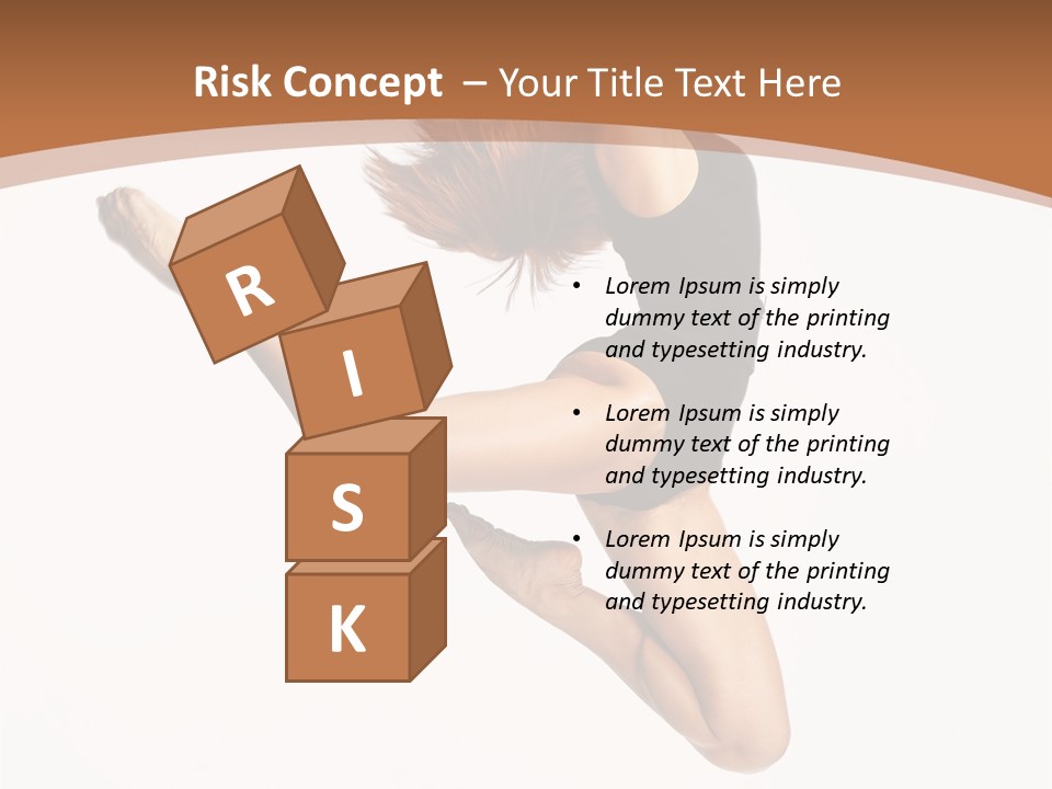 Girl Fly Jump PowerPoint Template