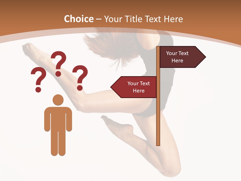 Girl Fly Jump PowerPoint Template