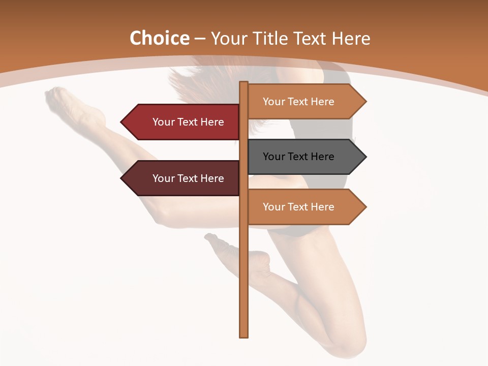 Girl Fly Jump PowerPoint Template