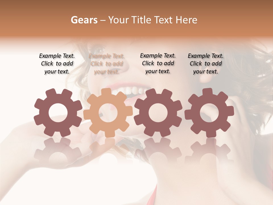 White Teeth Isolated On White PowerPoint Template