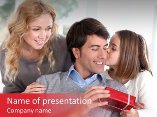 Happiness Present Holiday PowerPoint Template