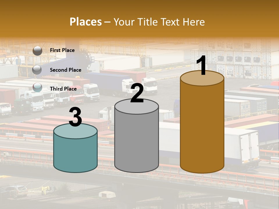 Driving Container Motorway PowerPoint Template