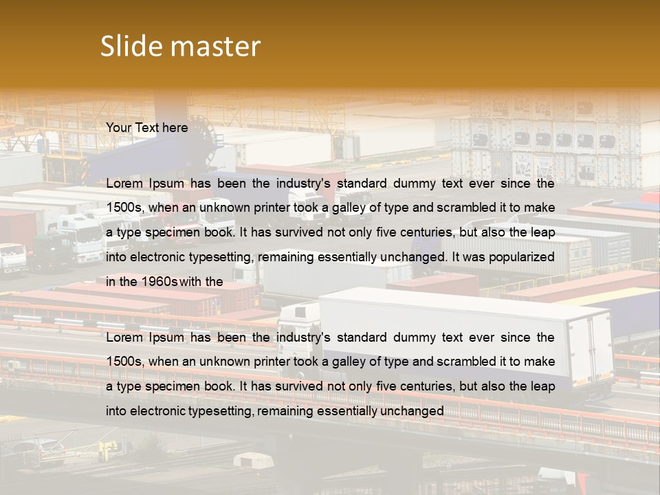 Driving Container Motorway PowerPoint Template