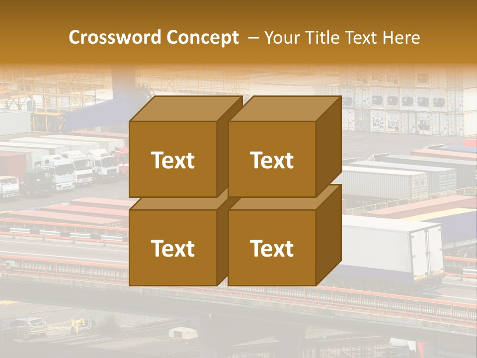 Driving Container Motorway PowerPoint Template