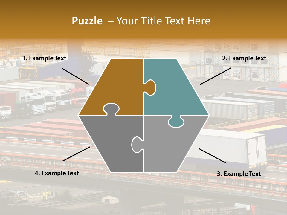 Driving Container Motorway PowerPoint Template