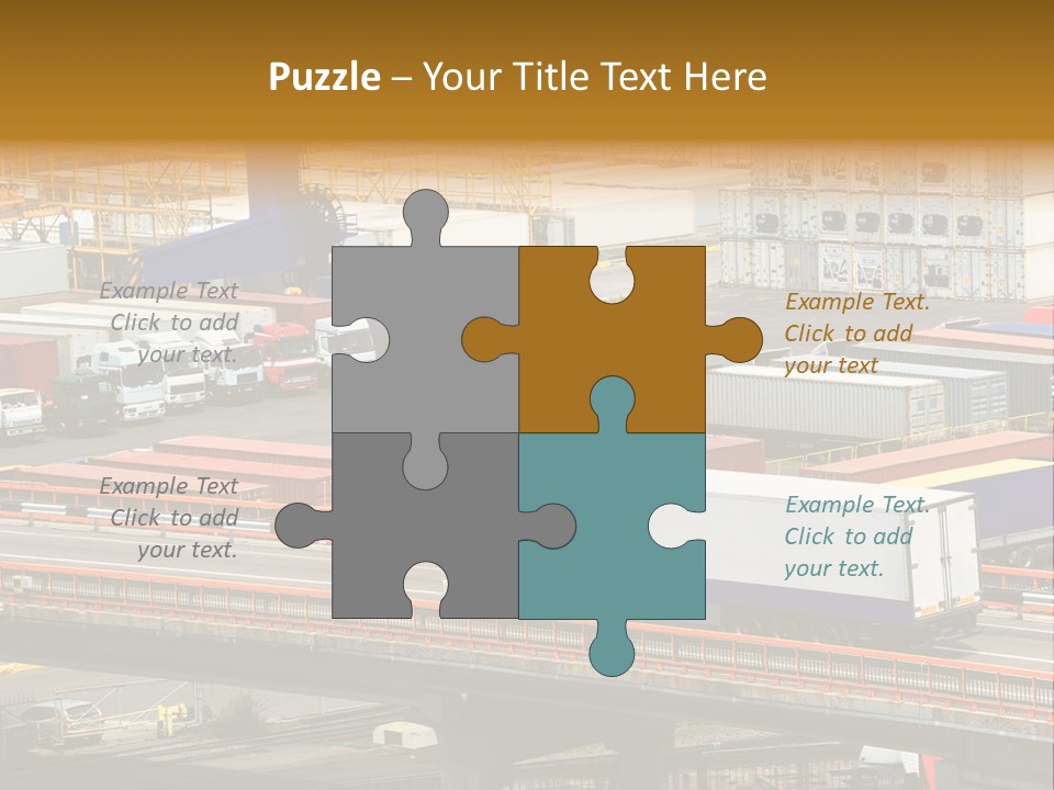 Driving Container Motorway PowerPoint Template