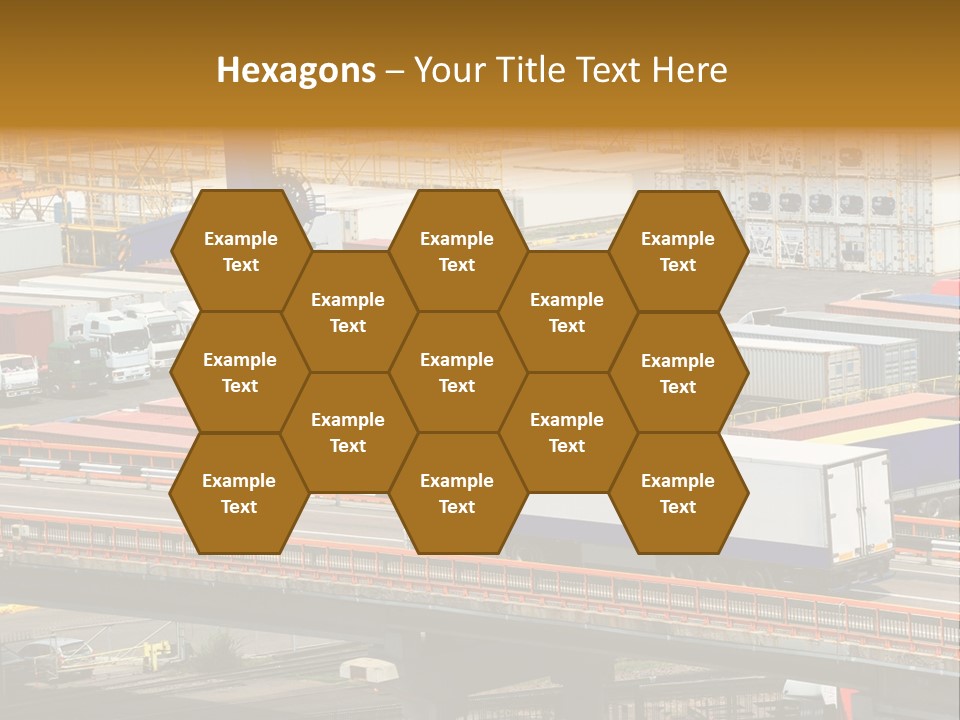 Driving Container Motorway PowerPoint Template