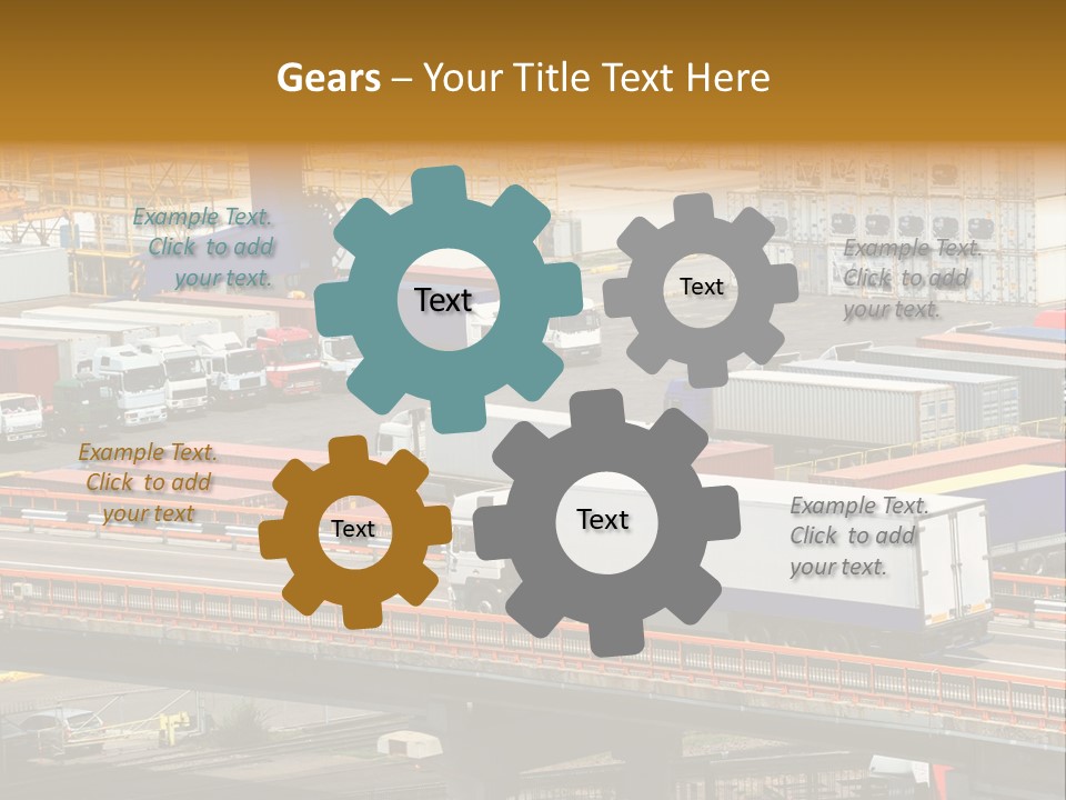 Driving Container Motorway PowerPoint Template