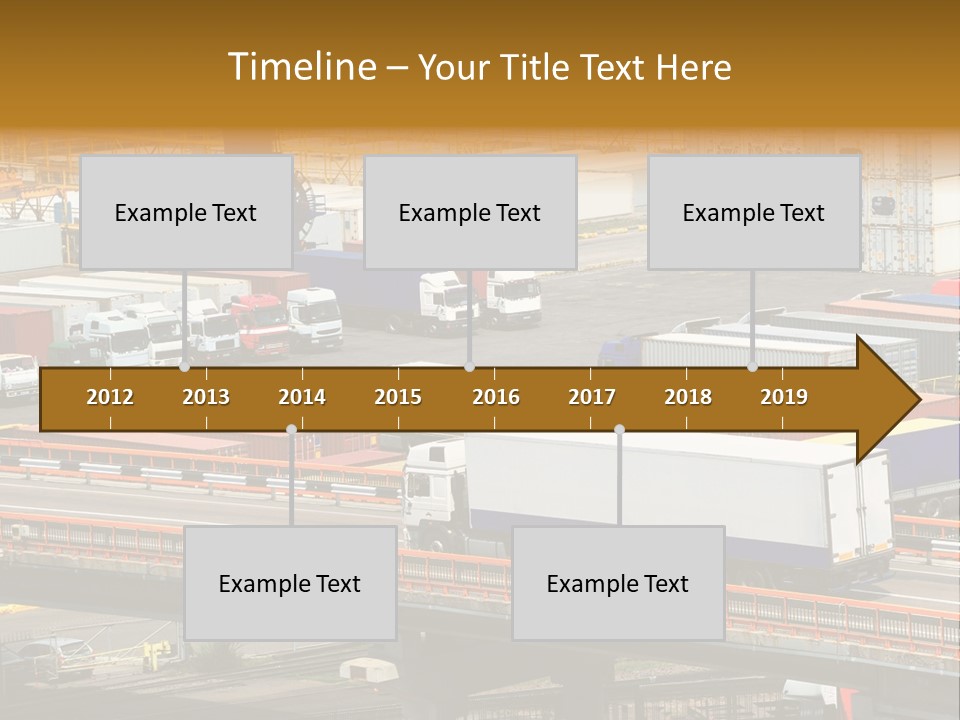Driving Container Motorway PowerPoint Template