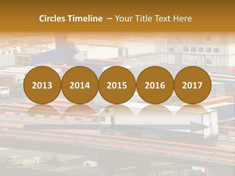 Driving Container Motorway PowerPoint Template