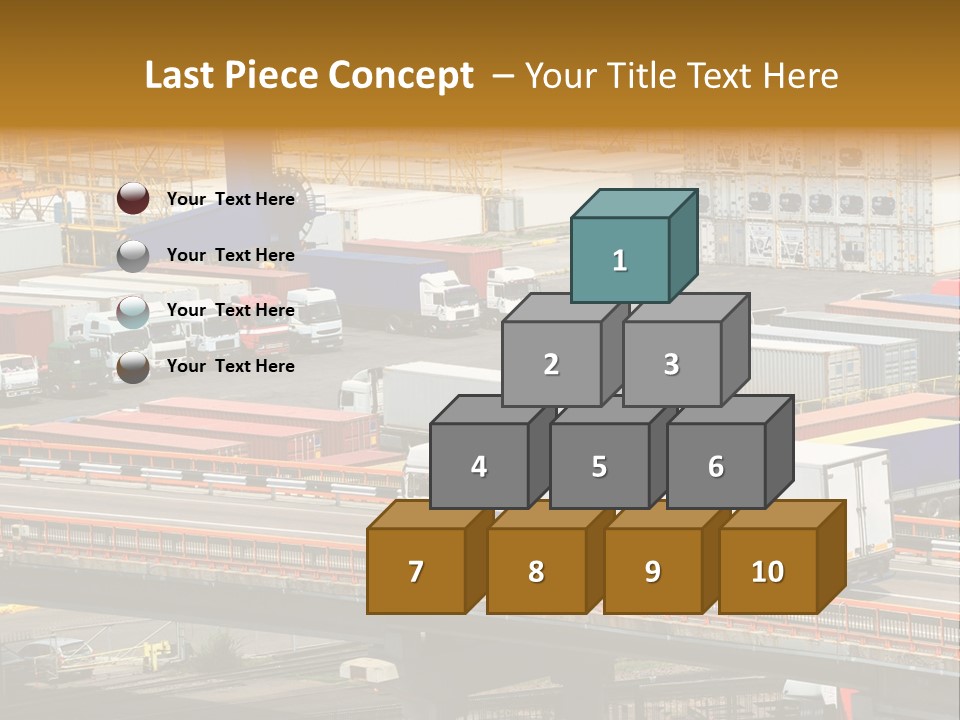 Driving Container Motorway PowerPoint Template