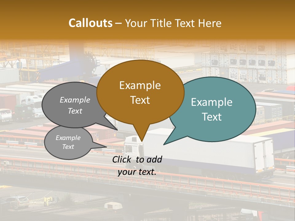 Driving Container Motorway PowerPoint Template