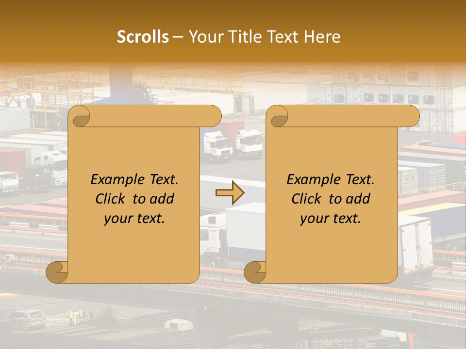 Driving Container Motorway PowerPoint Template