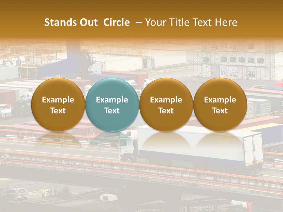 Driving Container Motorway PowerPoint Template