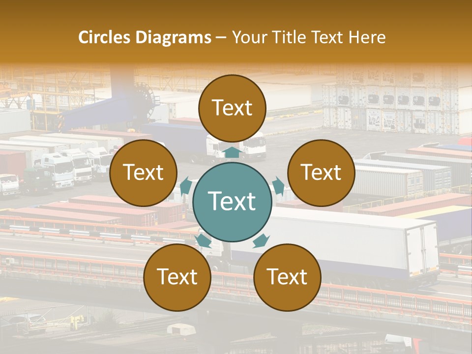 Driving Container Motorway PowerPoint Template