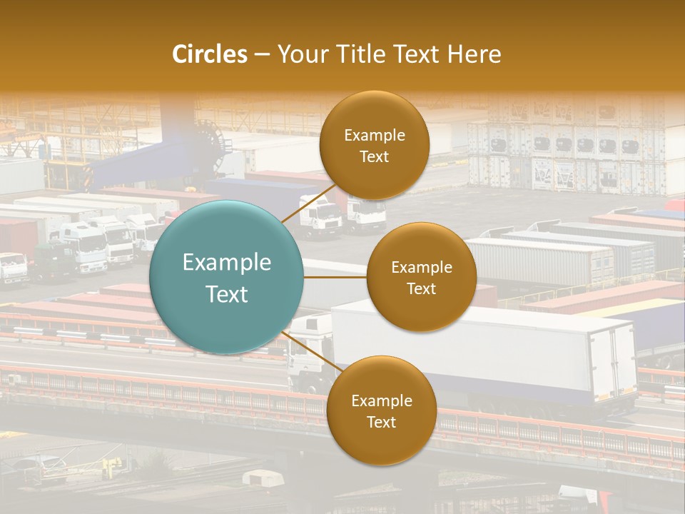Driving Container Motorway PowerPoint Template