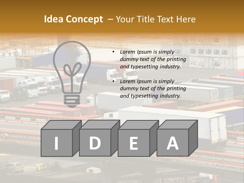 Driving Container Motorway PowerPoint Template