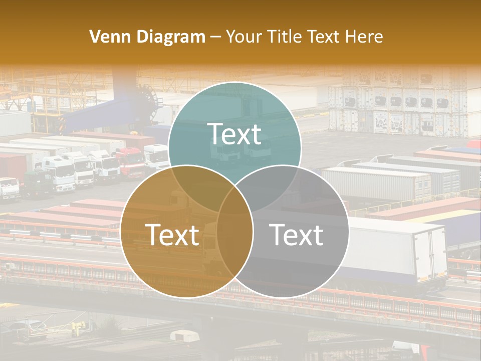 Driving Container Motorway PowerPoint Template