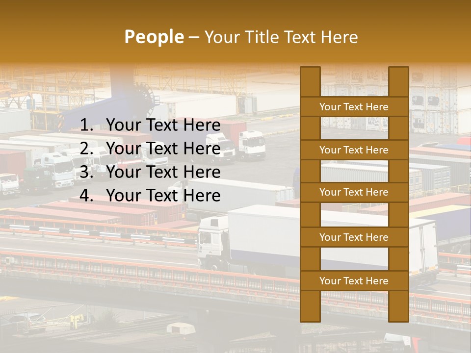 Driving Container Motorway PowerPoint Template