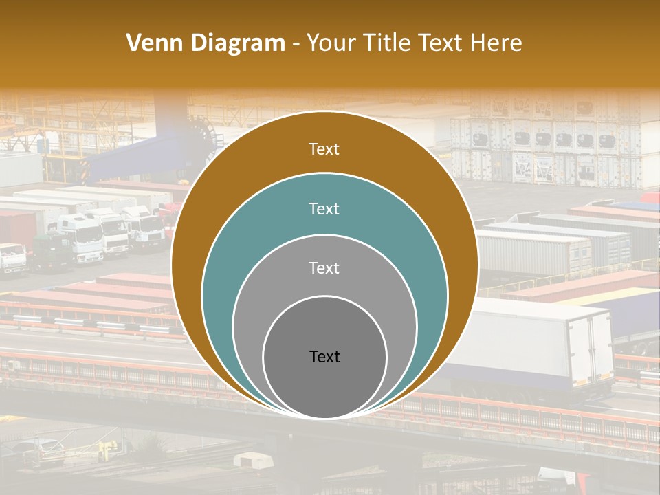 Driving Container Motorway PowerPoint Template
