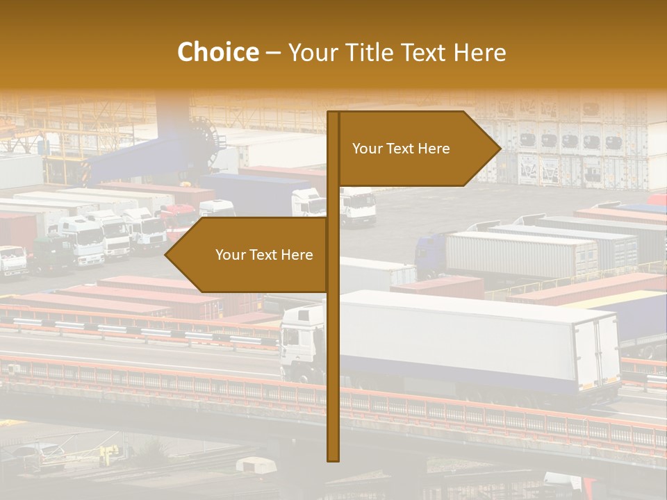 Driving Container Motorway PowerPoint Template