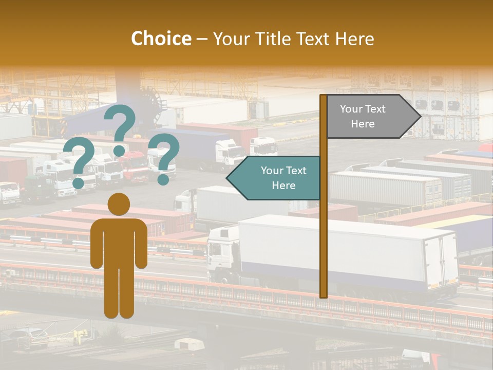 Driving Container Motorway PowerPoint Template