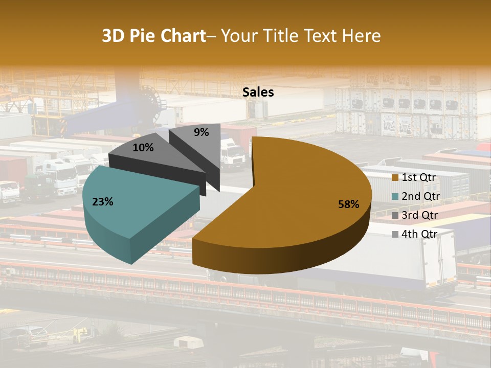 Driving Container Motorway PowerPoint Template
