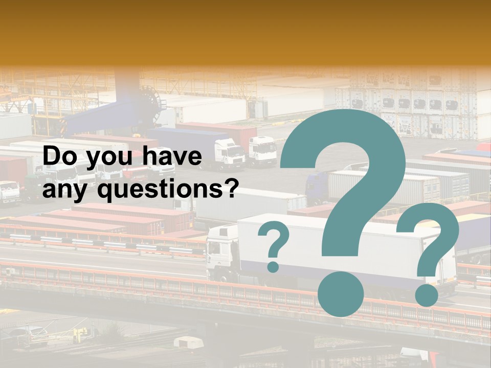 Driving Container Motorway PowerPoint Template