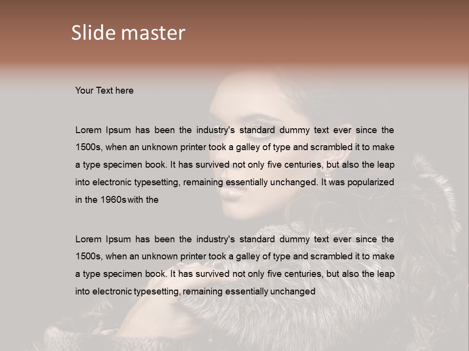 Person Fur Coat Hand PowerPoint Template